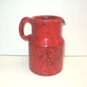 Vintage Peasant Village Italy Pottery Pitcher Red Black Mottled 6" H 66328 1970